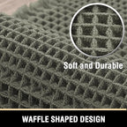 H.VERSAILTEX Waffle Bath Mat Super Absorbent Bathroom Mats Non Slip Bath Rugs for Bathroom Floor Machine Washable Dry Fast Bathroom Rugs for Beside Tub, 24" x 60", Smokey Olive