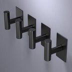 VAEHOLD Wall Towel Hooks, Heavy Duty Sticky Holder Waterproof Towel Hooks for Hanging Coat, Clothes, Closet Hook Wall Mount for Kitchen (Black, 4 Pack)