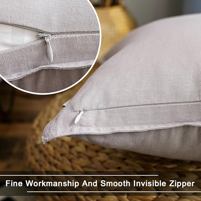 Jeanerlor SureGuard Pillowcase Cousion Cover Decor Cotton Linen with Unique Design to Embellish Wedding Party Gift Car, 20"x20"(50 x 50cm), Silver Grey