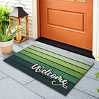 Bulijojo Apple Green Entrance Door Mat Large 17 x 30 Inch Entry Way Doormat Front Door Rug Outdoor Heavy Duty Welcome Mat, Non Slip Rubber Back Low Profile