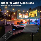 KYY 78FT(72+6) Solar String Lights Outdoor with USB Port Remote Control, LED Waterproof Solar Powered Patio with 24 Sockets, Heavy-Duty and UL Listed Porch Market Lights