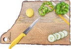 Mango Wood With Tree Bark Multi Cutting Board, Chopping Board, Cheese Board, Bread, and Charcuterie - Decorative Wooden Serving Board for Kitchen and Dining 14x9 Inches