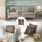 Charlotte Home Furnishings Decorative Pillow Covers for Couch 19x19 in, Tapestry Throw Pillow Cover for Living Room Bed Decor, Donkeys French Country Sofa Cushion Cases, Soft Cotton Jacquard Woven