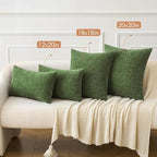 MIULEE Pack of 2 Couch Throw Pillow Covers 20x20Inch Soft Moss Green Spring Chenille Pillow Covers for Sofa Living Room Solid Dyed Pillow Cases