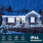 Joiedomi 600 LED Christmas Lights Outdoor,197 FT Cool White Christmas Tree Lights with 8 Modes Timer, PVC Clear Wire String Lights with Reel for Indoor Outdoor Holiday Xmas Eve Night Decorations