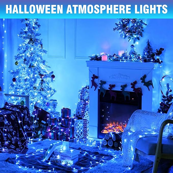 70FT with 210 LEDs – Designed with 210 LEDs on a 70FT Strand, These Lights Create a Dazzling Blue Glow That’s Ideal for Wrapping Trees, Decorating Windows, Stair Rails, or patios(Blue)