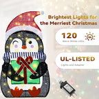 35In Christmas Lighted Penguins, Set of 2 Christmas Decorations Outdoor with 120 LED Lights,Xmas Pre-Lit Penguin Family Set,Light Up Decor with Stakes for Holiday, Yard, Lawn and Garden