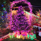 100FT 300 LED Christmas Lights Outdoor, Plug in Christmas String Lights Indoor, Waterproof & 8 Modes & Timer Function, Connectable Fairy Twinkle Light for Bedroom Patio Wedding Party Decor, Pink
