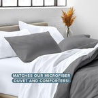 Bare Home King Pillow Sham Covers - Set of 2 - Premium 1800 Ultra-Soft Microfiber - Double Brushed - Stain & Fade Resistant - Bed Pillow Shams - Pillows Not Included (Set of 2, Grey)