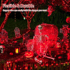JMEXSUSS 2 Pack Red Solar Lights Outdoor Waterproof, Each 33FT 100 LED Red Halloween Lights, Solar Fairy String Light for Outside Tree Party Patio Christmas Halloween Decorations