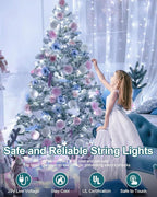 380LED 125FT Christmas Lights, Extra Long Outdoor String Lights Waterproof, Timer & Memory, 8 Modes Dimmable Plug in Fairy for Classroom Decor Outside Tree Wedding Patry Cool White