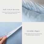 Phantoscope Pack of 2 Faux Fur Solid Throw Decorative Pillow Cover Cushion Covers Luxury Soft Decorative Pillowcase Fuzzy Pillow Covers for Bed/Couch,Light Blue 12 x 20 Inches