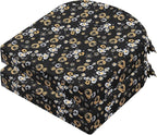 idee-home Outdoor Chair Cushions Set of 2, Thick 17" x 17" x 3" Outdoor Seat Cushions Patio Furniture Waterproof with Ties, Dining Pads