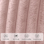 MOSAYT Spring Faux Fur Throw Pillow Covers 16x16, Set of 2, Plush Velvet Soft Pillow Case,Fluffy Striped Decorative Couch Pillow Covers for Sofa, Bedroom, Living Room(Pink)