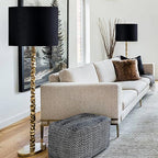 GO&SO Black Velvet Lamp Shades Set of 1 Large Drum Lampshades -16" Top x 16" Bottom x 12" High(Spider) Traditional Fabric Lamp Shade for Table Lamps - Replacement Lampshade - Assembly Required