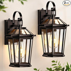 VIANIS 2-Pack Oil Rubbed Bronze Outdoor Lights Wall Mount, Dusk to Dawn Wall Lights for House Outside, Aluminium Modern Porch Lights Sconce, Exterior Wall Lantern Fixture with Waterproof, Anti-Rust