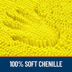 OLANLY Bathroom Rugs 30x20, Extra Soft Absorbent Chenille Bath Rugs, Rubber Backing Quick Dry, Machine Washable Bath Mats for Bathroom Floor, Tub and Shower, Home Decor Accessories, Lemon Yellow