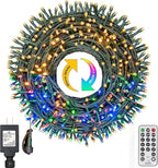 Christmas Lights 300 LED 108FT Color Changing Christmas Tree Lights with Warm White & Multicolor, 11 Modes Waterproof and Connectable Christmas String Lights with Remote for Xmas Decorations