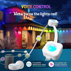 HUTAKUZE Permanent Outdoor Lights, 150ft RGB Outdoor Christmas Lights with 90 LED Light, IP67 Waterproof LED Eaves Light, DIY Scene Modes for Halloween and Holiday Decor, Smart APP & Remote Control