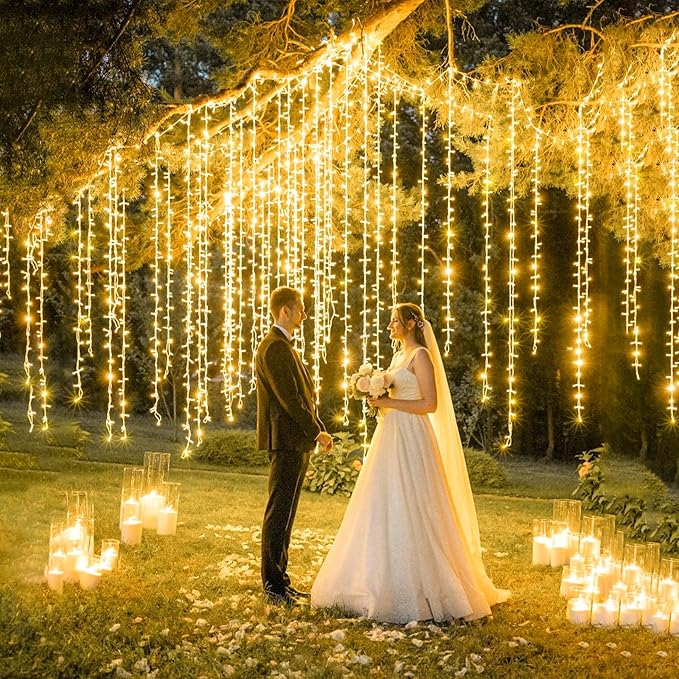800 LED Christmas Lights Outdoor Indoor, Warm White Christmas Lights 8 Modes Clear Wire Waterproof, Plug in Twinkle Fairy String Light for Xmas Tree Wedding Bedroom Decorations