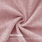 MIULEE Pack of 2 Couch Valentines Throw Pillow Covers 12x20 Inch Soft Spring Blush Pink Chenille Pillow Covers for Sofa Living Room Solid Dyed Pillow Cases