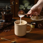 GZG 18 oz Coffee Mugs Set of 4, Modern Ceramic Coffee Cups Set with Handle, Large Coffee Mugs for Tea, Latte, Milk, Cocoa, Rustic Matte Glaze, Microwave & Dishwasher Safe(Warm Sand)