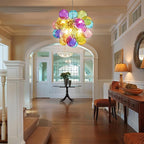 Longree Mini Bubble Ball Chandelier, Dia 20 inch Blown Multicolor Glass Pendant Light Fixture for Bedroom Study Bathroom Dining Room