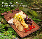Large Acacia Wood Platter for Christmas Charcuterie Board Decorative Fruit Veggie Trays Wooden Cheese Board Xmas Kitchen Decor Gift Holiday Cookie Platters Food Serving Dish Plate Christmas Tray