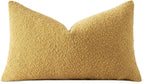 MIULEE Textured Boucle Throw Pillow Cover Gold Accent Solid Lumbar Spring Pillow Case Decorative Soft Pack of 1 Couch Cushion Chair Sofa Bedroom Livingroom Home Decor,12x20 Inch