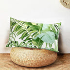 Decorative Throw Pillow Covers Set of 2 Green Leaves of Tropical Pillow Covers 12x20 inch Super Soft Short Plush Square Throw Pillows,Farmhouse Outdoor Pillow Covers for Couch Living Room