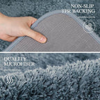 Walensee Large Bathroom Rug (24 x 60, Slate) Extra Soft and Absorbent Shaggy Bath Mat Machine Washable Microfiber Non Slip Luxury Floor Mat