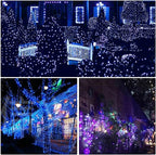 ILLUMINEW 300 LED Blue Outdoor Indoor String Lights, Safety Plug in 8 Modes 108Ft Twinkle Lights,Christmas Tree Wire Fairy Lights for Bedroom, Party Decor(300Led-Blue)