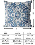 Snycler Boho Throw Pillow Covers 20x20 inch Set of 2 Blue Boho Rug Carpet Double Sided Pattern Cotton Soft Pillow Case Cushion Cover Pillowcase for Couch Sofa Bed Decorative