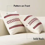 MIULEE Set of 2 Christmas Burgundy Boho Decorative Pillow Covers 20x20 Inch Farmhouse Rustic Couch Throw Pillows Modern Cotton Cushion Covers Retro Cute Macrame Woven Home Decor for Bed Sofa Chair