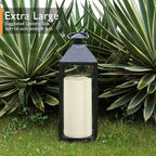 Homemory 6" x 12" Extra Large Outdoor Waterproof Candle with Auto 6-Hour Timer, Ivory Plastic Made, Long Last for Half A Year, Set of 2