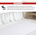 Cotton Paradise 100% Cotton Non Slip Bath Mats for Bathroom, 20x34 inch Soft Absorbent Quick Dry Machine Washable Floor Bath Mat, White Bath Rug