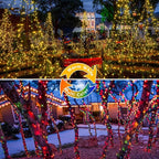 2 Pack Warm White to Multicolor Christmas Lights Indoor Outdoor, Super Bright 66FT 200 LED String Lights Waterproof, Twinkle Xmas Light with Timer for Bedroom Party Christmas Tree Decorations