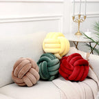 Petrella Knot Pillow Throw Pillows Ball Round Cute Throw Pillows Home Decor Cushion Decorative Aesthetic Spandex,Burgundy 11inch