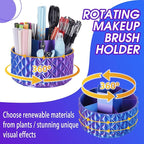 Rotating Makeup Organizer Gradient Color - Large Makeup Storage Holder with 6 Compartments for Vanity, Bathroom, Desk Decor, Multi-Purpose Cosmetic Organizer & Gift-Ready Perfume Organizer for Women
