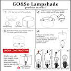 White Texture Lamp Shades Set of 2 Drum Lampshades Replacemnt for Table Lamps Floor Lamps-11"Top × 13" Bottom × 10" High(Spider),Required Assembly-Modern Table Lamps for Bedrooms-By GO&SO