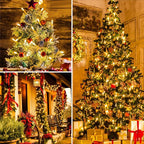 Total 250FT 760 LED Christmas Lights, 2 Packs 380 LED Outdoor String Lights Waterproof, Timer & Memory, 8 Modes Dimmable Plug in Fairy Lights for Tree Outside Xmas Holiday Decorations,Warm White