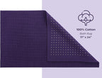American Soft Linen Bath Rug, 17 in 24 in 100% Cotton Bath Mats Rugs for Bathroom, Slip Reducer Washable Shaggy Form Area Rugs, Purple Bath Rug