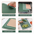 COOK WITH COLOR Extra Large Cutting Board Set, Jumbo-Sized Boards with Rubber Border for Enhanced Cooking Experience, 3-Piece, Blue/Teal