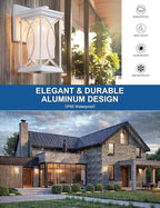 White Outdoor Sconce Dusk to Dawn Exterior Light Fixtures Wall Mount Porch Light Modern Outdoor Wall Light Aluminum with Crack-Like Glass IP65 Waterproof Outside Coach Light for House
