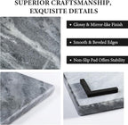 Koville Brazilian Natural Marble Cutting Board for Kitchen, 12x8inch Hand Crafted Marble Slab for Cheese, Charcuterie, Pastry Board - Wedding Gift, House Warming Gift