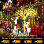 509FT Christmas Lights Outdoor 1350 LED Christmas Tree Decorations Lights with 8 Modes & Timer Memory, Plug In Clear Wire Waterproof LED Xmas Lights for Yard Trees Wedding Party Holiday (Warm White)