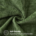 MIULEE Pack of 2 Christmas Couch Pillow Covers 18x18 Inch Moss Green Farmhouse Decorative Throw Pillow Covers with Stitched Edge Soft Chenille Solid Dyed Pillow Covers for Sofa Bed Living Room
