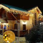 32.8ft 400 LED Icicle String Lights, 8 Modes Waterproof Icicle Christmas Lights Outdoor with Memory Function, Curtain Fairy Lights Hanging Decor for Home, Party, Christmas & Halloween (Warm White)