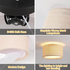 Boho Light Fixtures,12.6" Flush Mount Ceiling Lights Drum Light Fixture with Double Shade,3-Lights Close to Ceiling Lamps for Bedroom Living Room Dining Room Hallway Entryway Kitchen