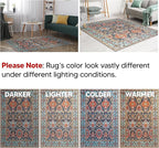 Keen Home Design 3x5 Rug - Machine Washable Entry Rug with Non-Slip Backing, Ideal for Enteryway, Kitchen, Bathroom, Laundry Room - Vintage, Easy Clean, Durable, Low Pile Rug - (3' x 5')